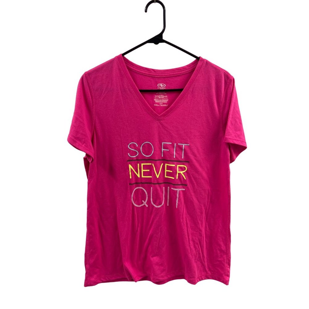 Athletic Works L Pink So Fit Never Quit T Shirt
